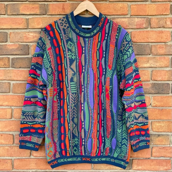 COOGI Other - Vintage Men’s Retro Coogi Knit Sweater Colorful Long Sleeve Biggie Sz M Unisex